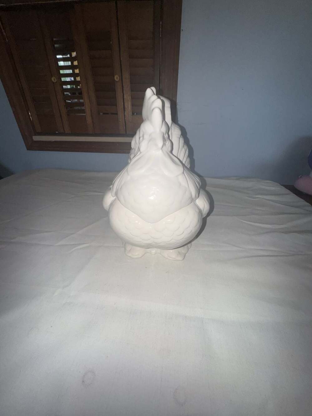 Vintage Ceramic White Rooster Tureen Farmhouse Kitchen Decor